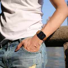 BRACELET DOOP LEATHERFIT APPLE WATCH 4 / 5 / 6 / 7 / 8 / 9 / SE / ULTRA 1 / 2 (42 / 44 / 45 / 49 MM) MARRON