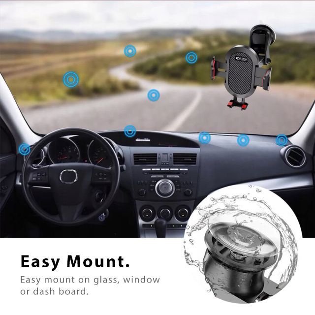 SUPPORT DE TÉLÉPHONE POUR VOITURE TECH-PROTECT MONTAGE UNIVERSEL NOIR