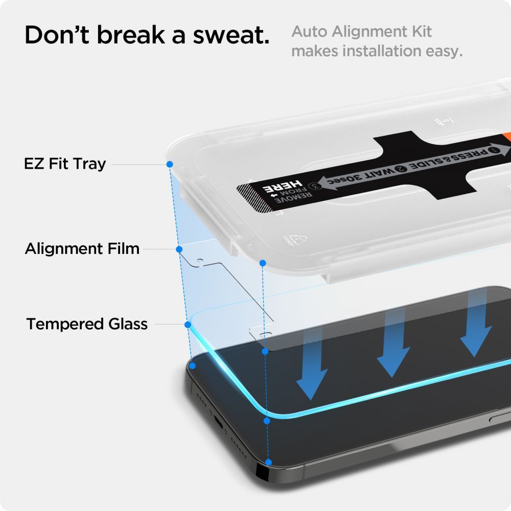 VERRE TREMPE SPIGEN GLAS.TR "EZ FIT" IPHONE 13 / 13 PRO / 14 / 16E
