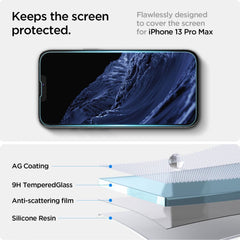 VERRE TREMPE SPIGEN GLAS.TR "EZ FIT" IPHONE 13 / 13 PRO / 14 / 16E
