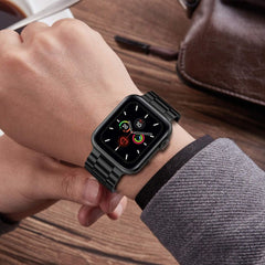 BRACELET DOOP EN ACIER INOXYDABLE POUR APPLE WATCH 6 / 7 / 8 / 9 / 10 / SE / ULTRA 1 / 2 (44 / 45 / 46 / 49 MM) NOIR