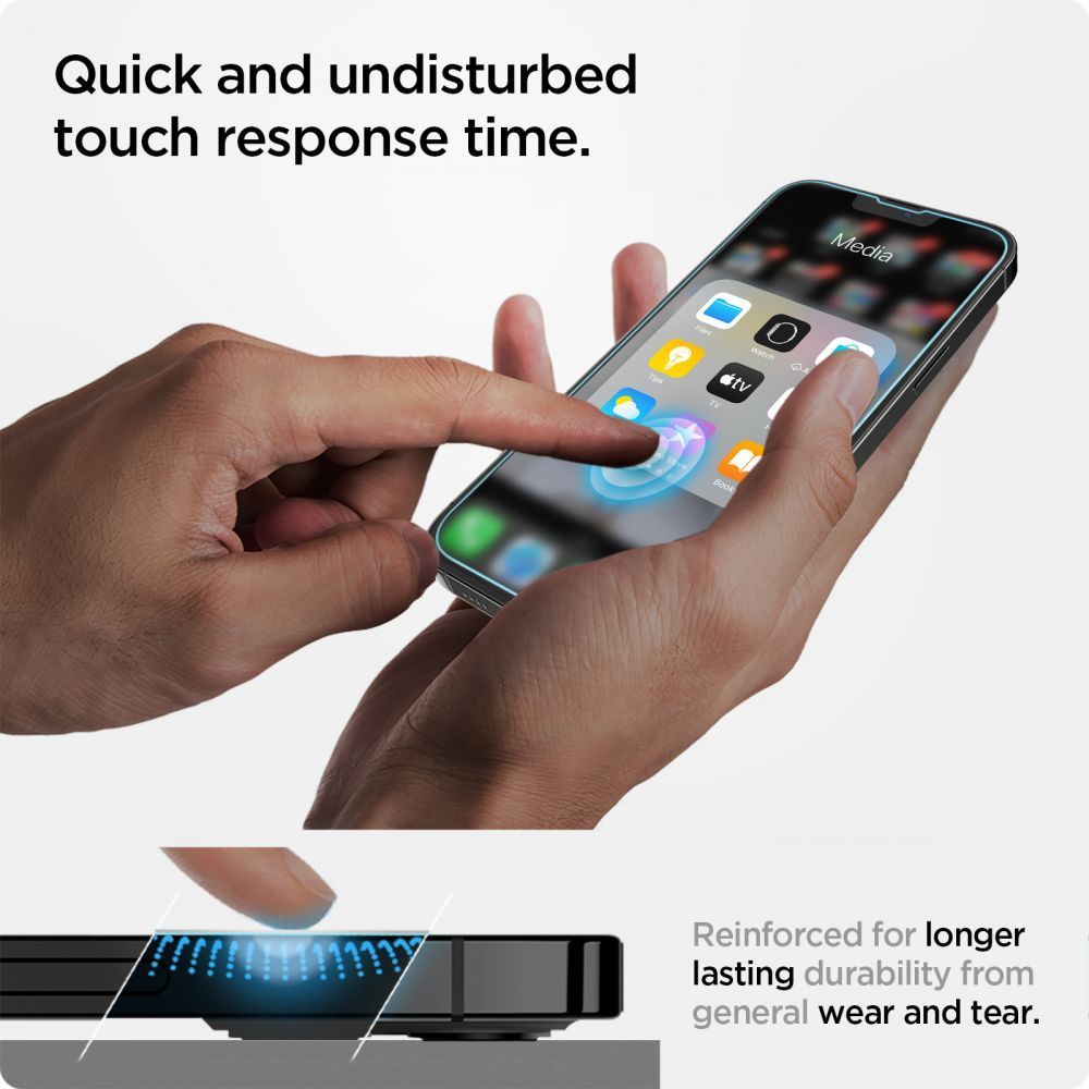 VERRE TREMPE SPIGEN GLAS.TR "EZ FIT" IPHONE 13 / 13 PRO / 14 / 16E