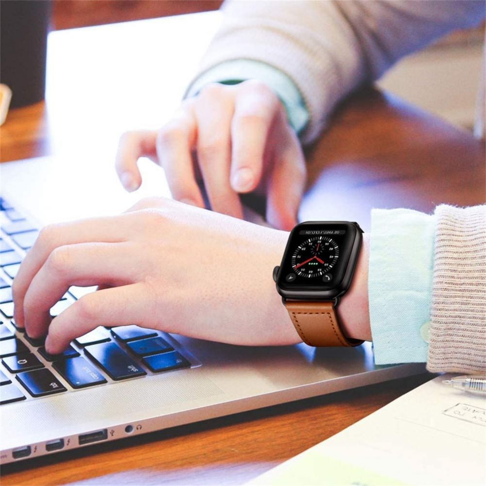 BRACELET DOOP LEATHERFIT APPLE WATCH 4 / 5 / 6 / 7 / 8 / 9 / SE / ULTRA 1 / 2 (42 / 44 / 45 / 49 MM) MARRON