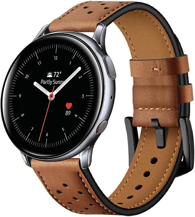 BRACELET HEYBAND EN CUIR POUR SAMSUNG GALAXY WATCH 4 / 5 / 5 PRO / 6 / 7 / FE MARRON