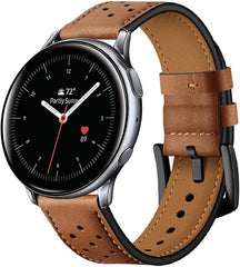 BRACELET HEYBAND EN CUIR POUR SAMSUNG GALAXY WATCH 4 / 5 / 5 PRO / 6 / 7 / FE MARRON