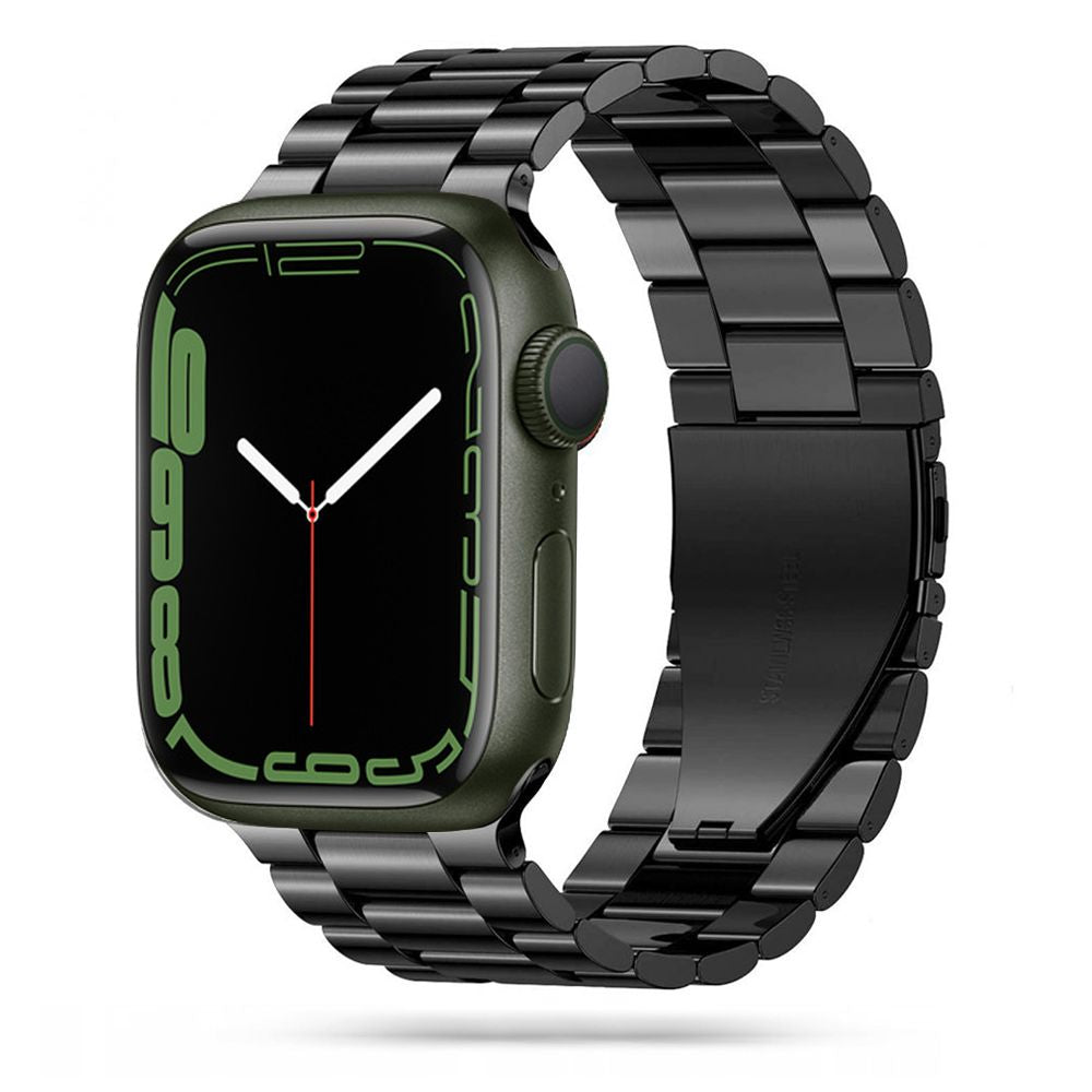 BRACELET DOOP EN ACIER INOXYDABLE POUR APPLE WATCH 6 / 7 / 8 / 9 / 10 / SE / ULTRA 1 / 2 (44 / 45 / 46 / 49 MM) NOIR