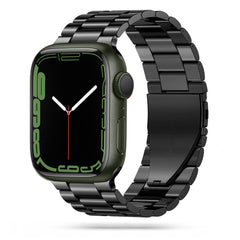BRACELET DOOP EN ACIER INOXYDABLE POUR APPLE WATCH 6 / 7 / 8 / 9 / 10 / SE / ULTRA 1 / 2 (44 / 45 / 46 / 49 MM) NOIR