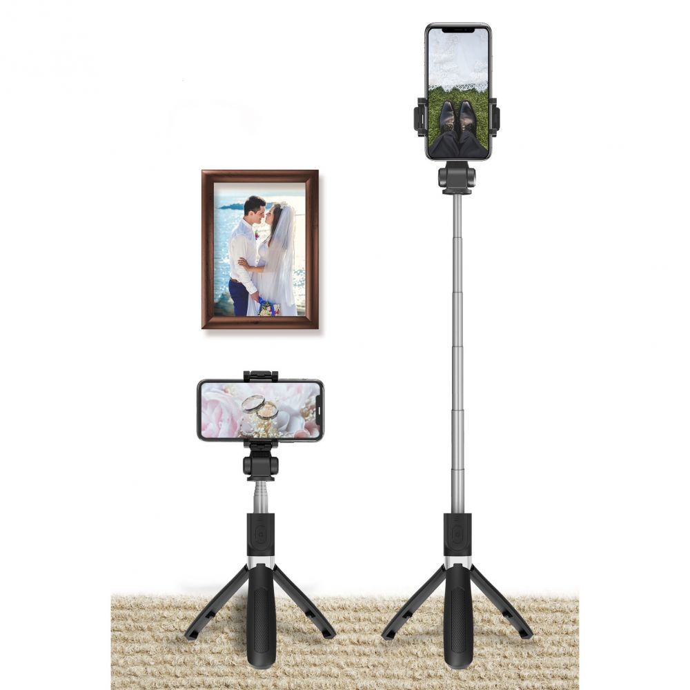 TECH-PROTECT L01S TRÉPIED SELFIE SANS FIL NOIR