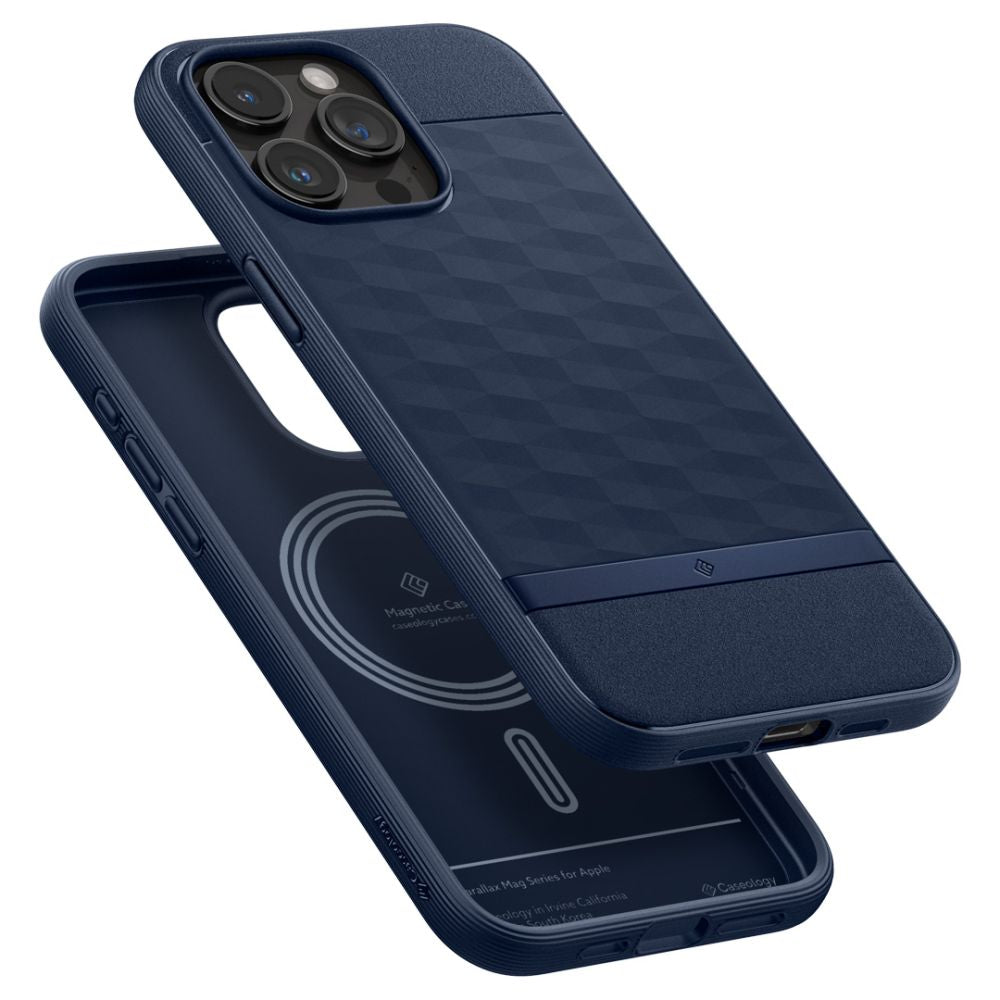 COQUE CASEOLOGY PARALLAX MAG MAGSAFE IPHONE 15 PRO MAX BLEU MINUIT