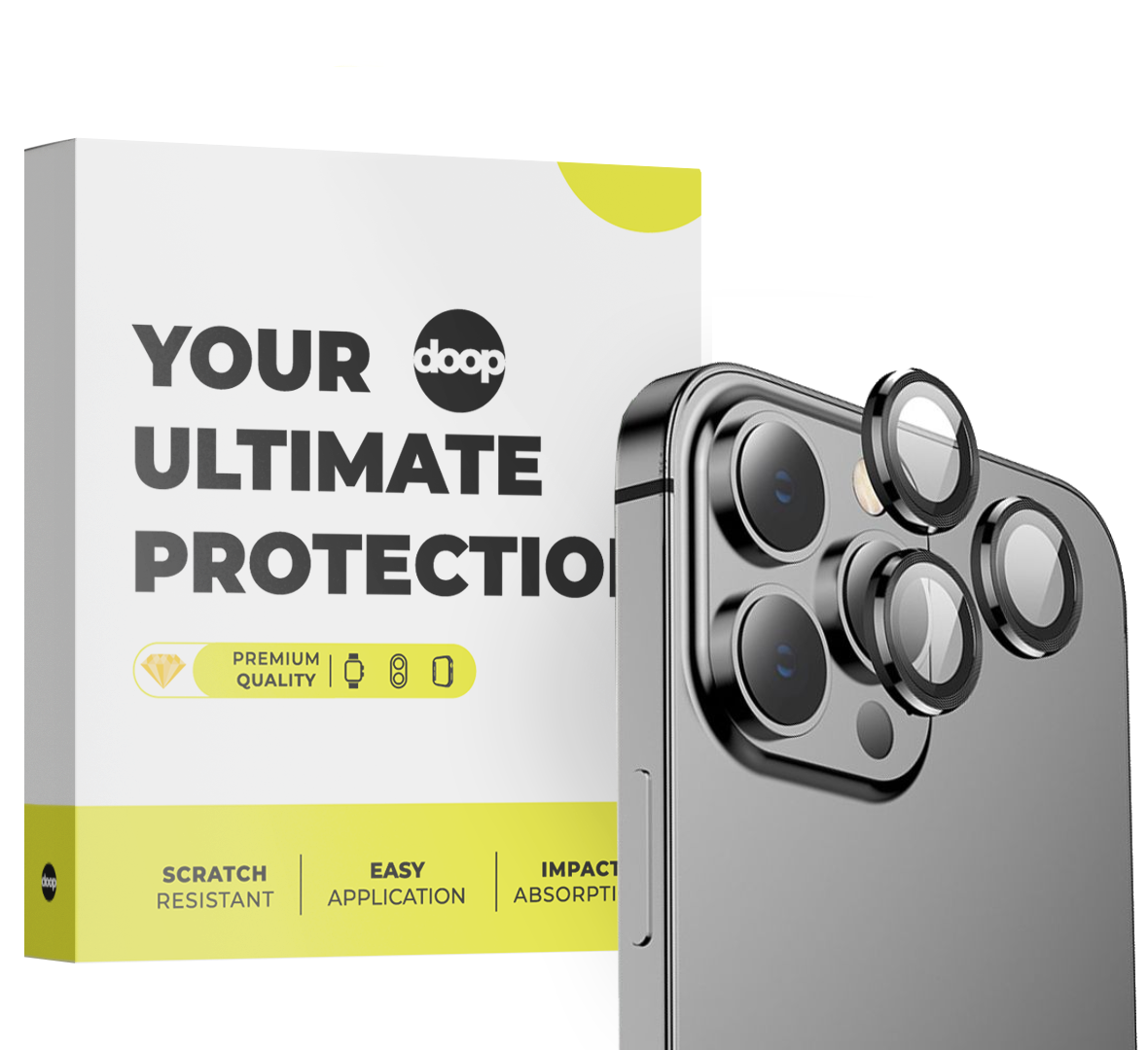 PROTECTION DE L'APPAREIL PHOTO DOOP CAMRING IPHONE 13 PRO / 13 PRO MAX NOIR