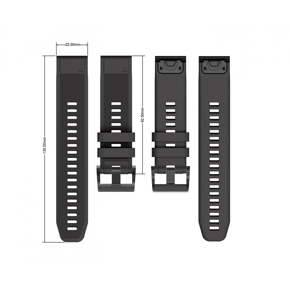 BRACELET EN SILICONE POUR GARMIN 26MM FENIX 3 / 5X / 3HR / 5X PLUS / 6X / 6X PRO / 7X DOOP DISCOVERER NOIR