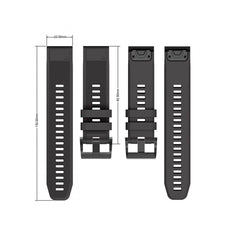 BRACELET EN SILICONE POUR GARMIN 26MM FENIX 3 / 5X / 3HR / 5X PLUS / 6X / 6X PRO / 7X DOOP DISCOVERER NOIR