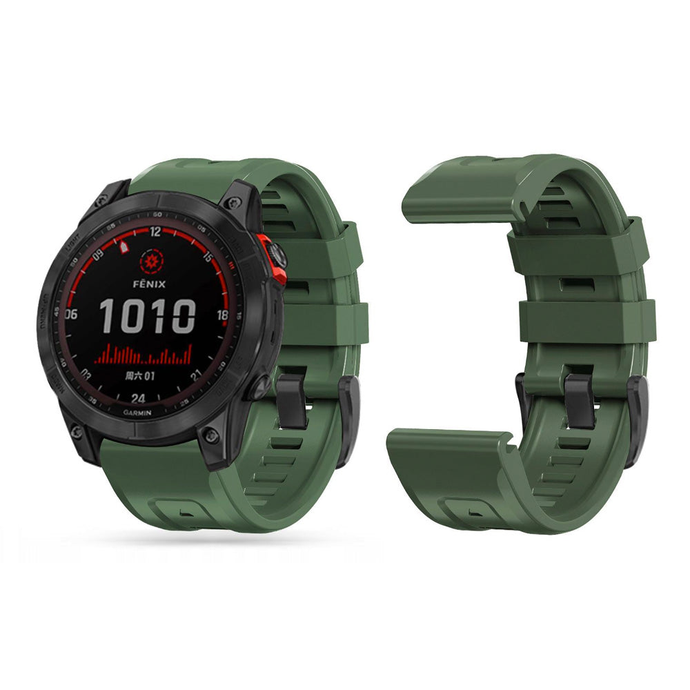 BRACELET EN SILICONE POUR GARMIN 26MM FENIX 3 / 5X / 3HR / 5X PLUS / 6X / 6X PRO / 7X DOOP EXPLORER VERT ARMÉE