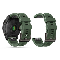 BRACELET EN SILICONE POUR GARMIN 26MM FENIX 3 / 5X / 3HR / 5X PLUS / 6X / 6X PRO / 7X DOOP EXPLORER VERT ARMÉE