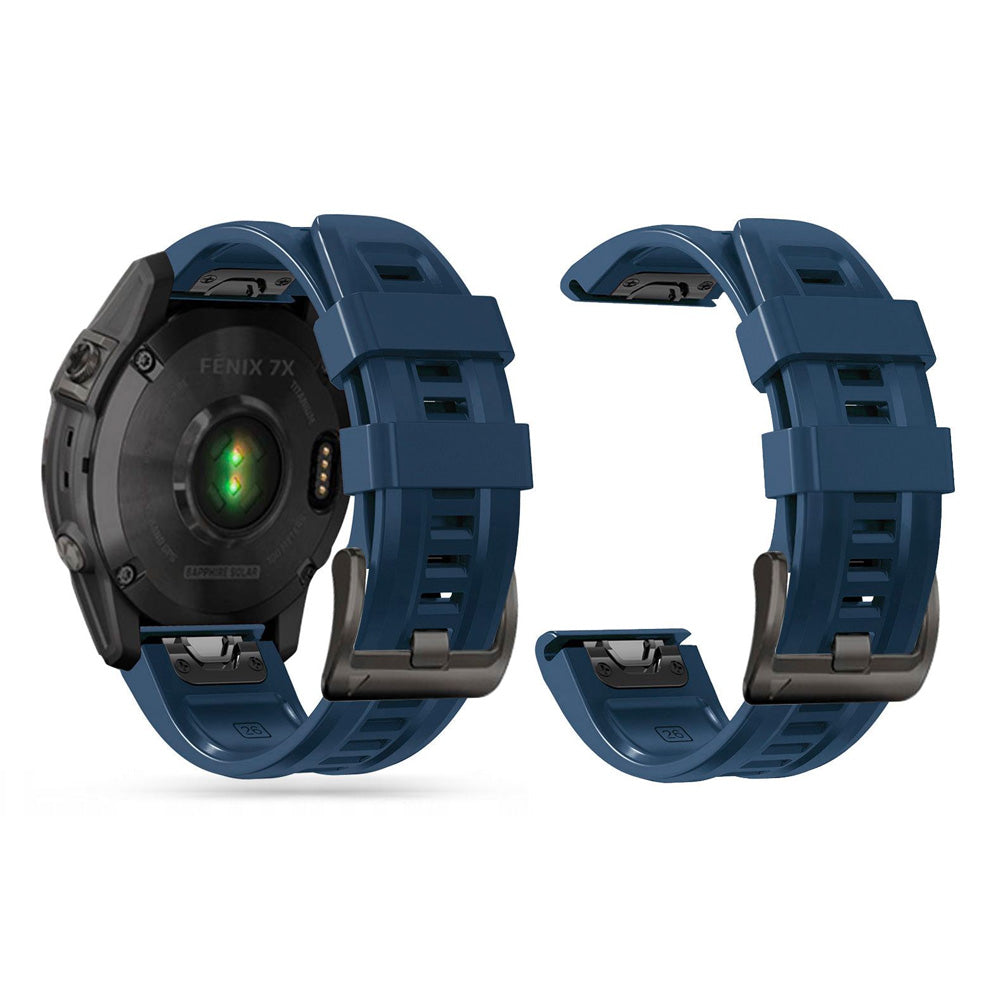 BRACELET EN SILICONE POUR GARMIN 26MM FENIX 3 / 5X / 3HR / 5X PLUS / 6X / 6X PRO / 7X DOOP EXPLORER BLEU MARINE