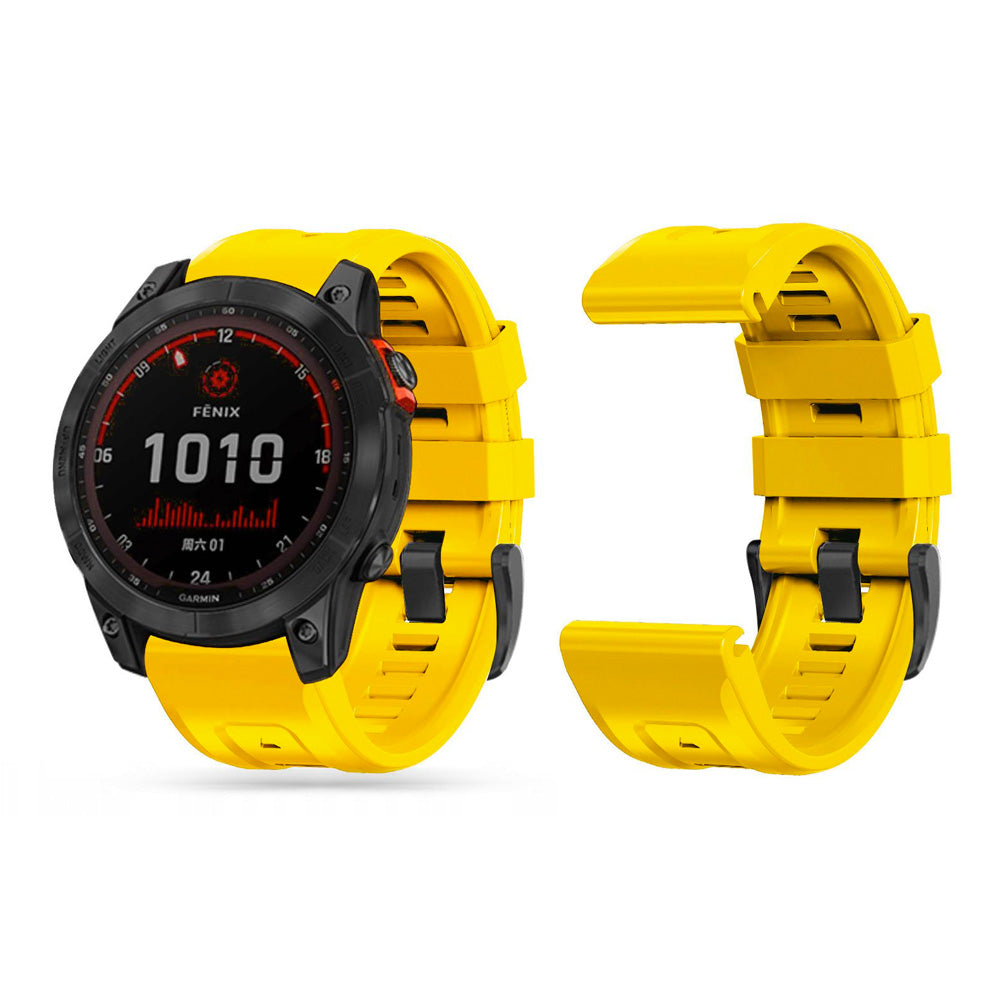 BRACELET EN SILICONE POUR GARMIN 22MM FENIX 5 / 6 / 6 PRO / 7 DOOP EXPLORER 22MM JAUNE
