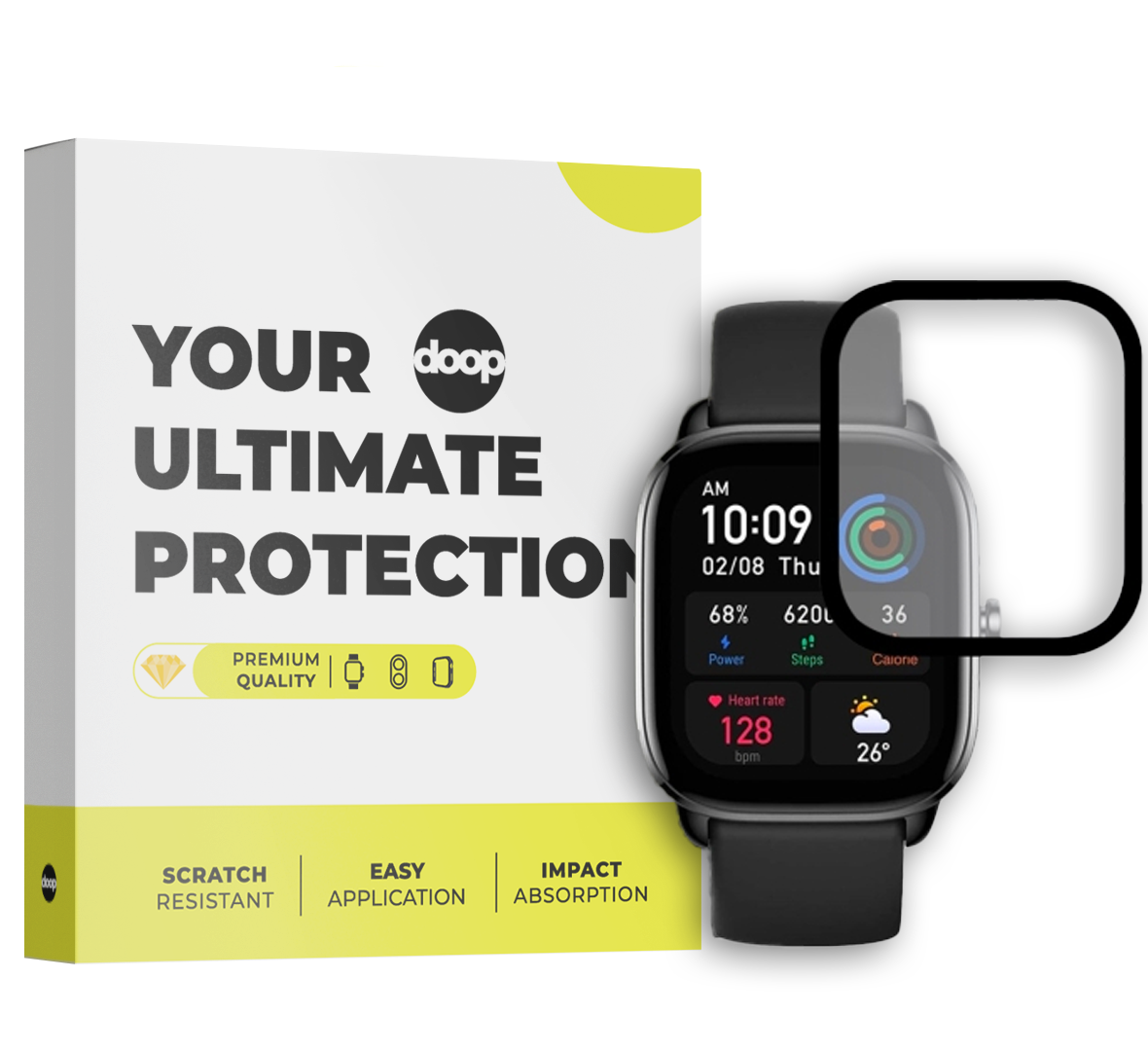 VERRE TEMPERÉ DOOP HYBRID GLASS AMAZFIT GTS 4 MINI NOIR