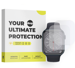 VERRE TREMPE POUR APPLE WATCH 44 / 45 MM DOOP HYDROFLEX PRO+ 2-PACK TRANSPARENT