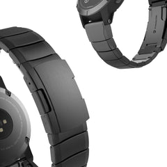 BRACELET EN MÉTAL POUR GARMIN 26MM FENIX 3 / 5X / 3HR / 5X PLUS / 6X / 6X / 7 X PRO DOOP STEELBAND NOIR