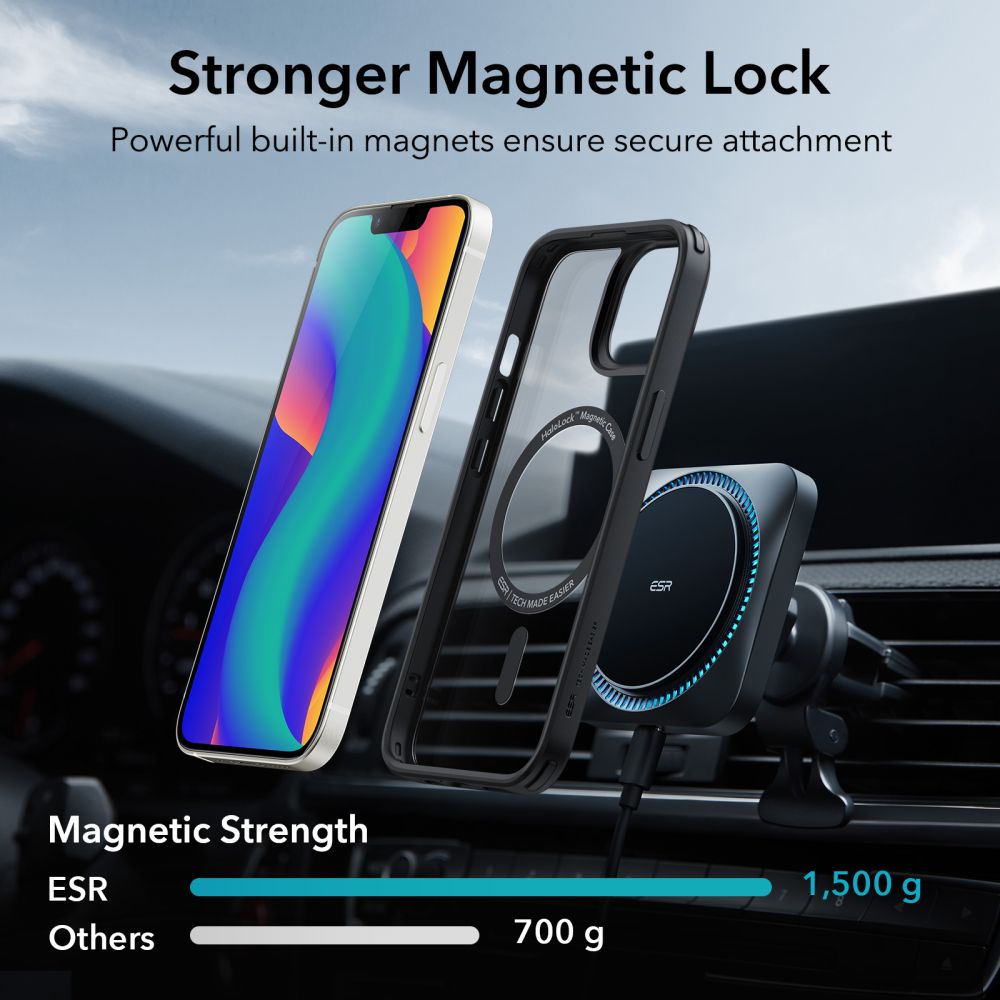 COQUE ESR CH HALOLOCK MAGSAFE IPHONE 14 PLUS TRANSPARENT/NOIR