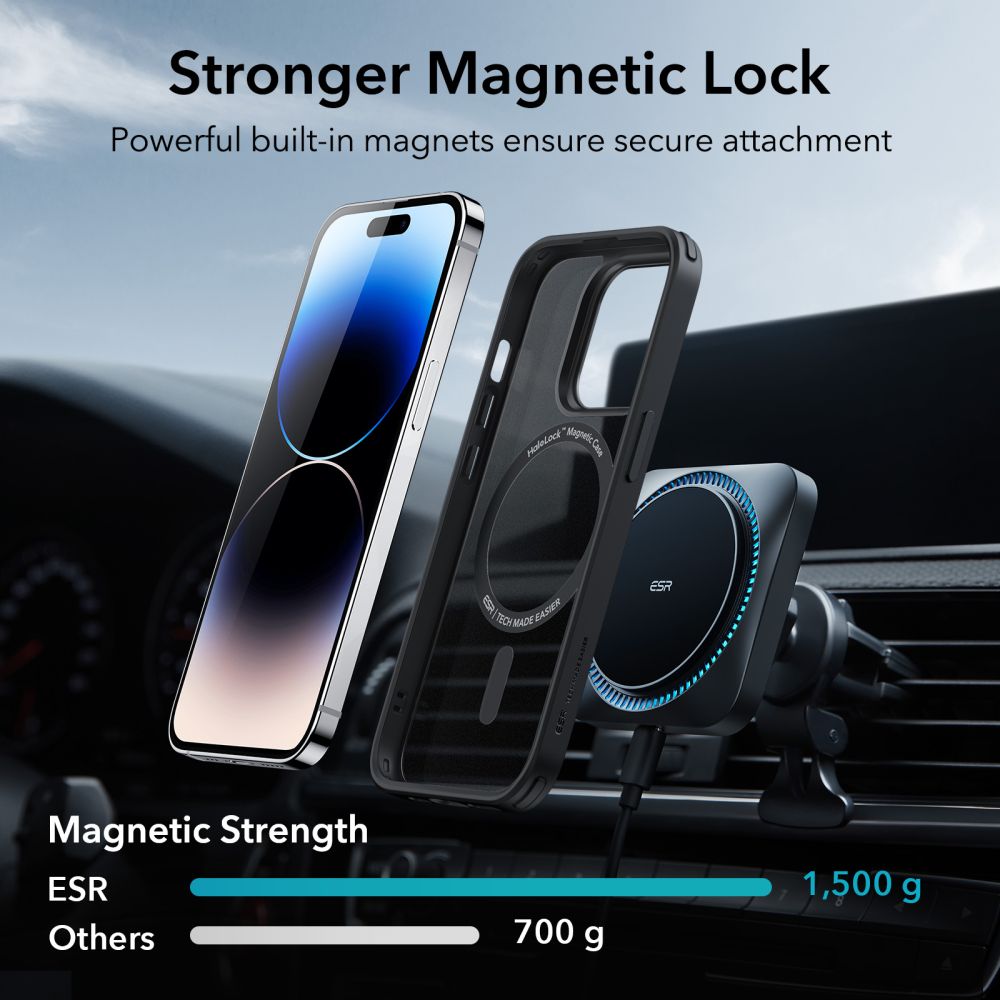 COUVERCLE ESR CH HALOLOCK MAGSAFE IPHONE 14 PRO MAX NOIR FROSTED