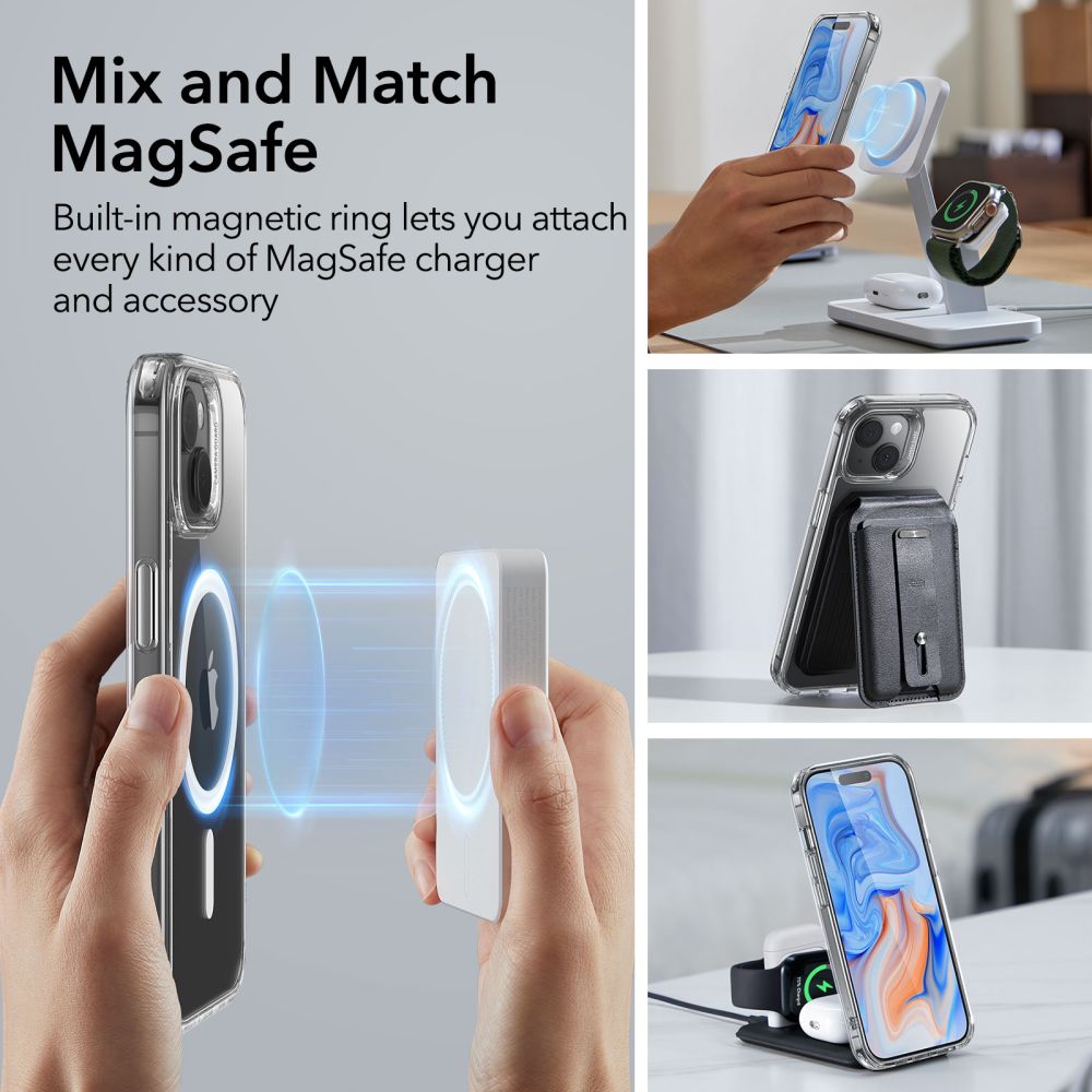COUVERTURE ESR CH HALOLOCK MAGSAFE IPHONE 15 TRANSPARENT