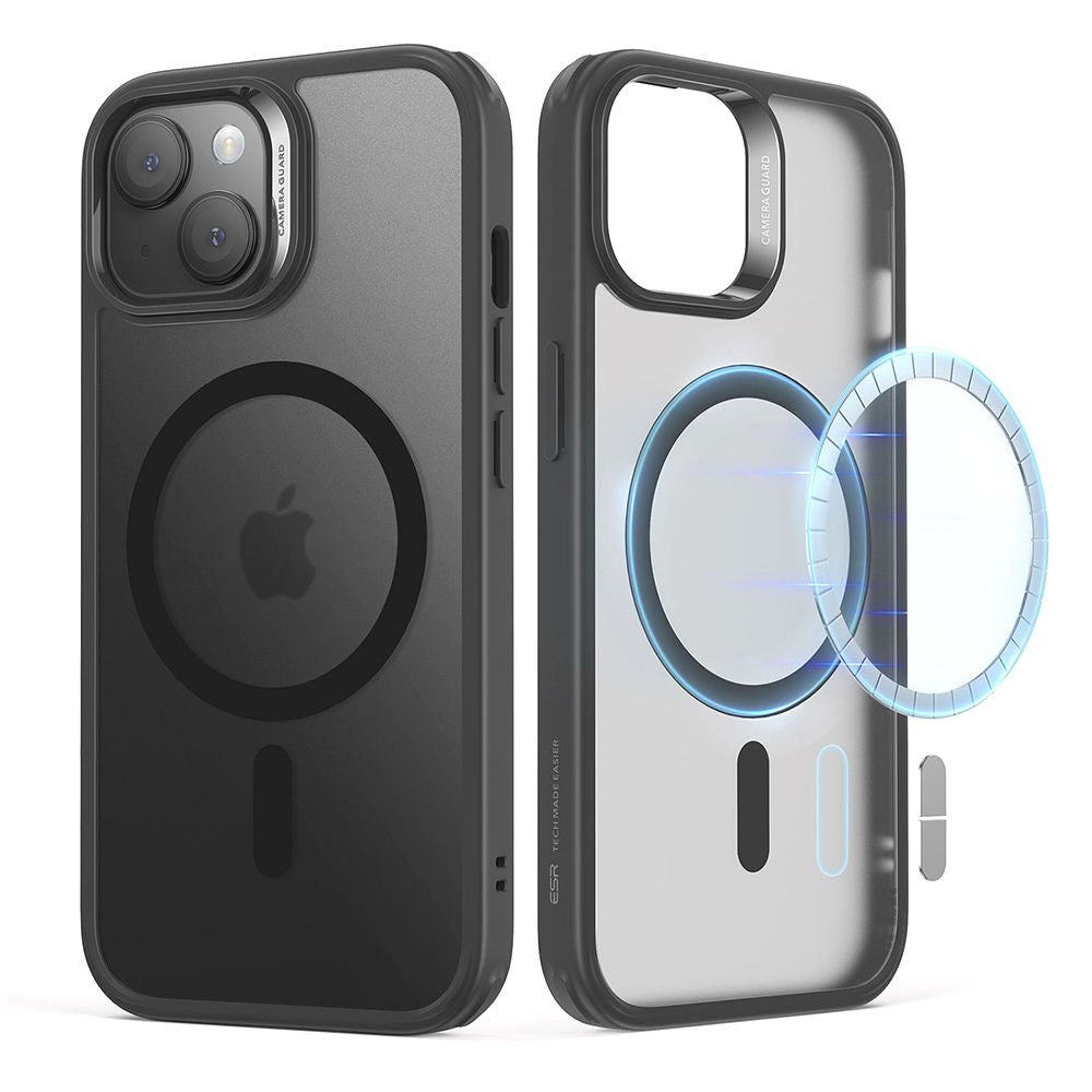COUVERCLE ESR CH HALOLOCK MAGSAFE IPHONE 15 NOIR FROSTÉ
