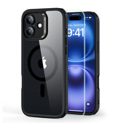 COQUE ESR CLASSIC HYBRID HALOLOCK MAGSAFE & VERRE TREMPÉ IPHONE 16 TRANSPARENT/NOIR
