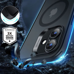 COQUE ESR CLASSIC HYBRID HALOLOCK MAGSAFE & VERRE TREMPÉ IPHONE 16 NOIR FROSTED