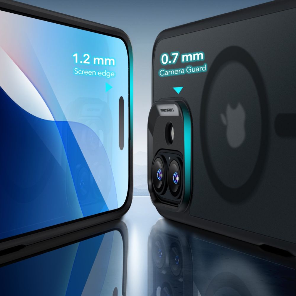 COQUE ESR CLASSIC HYBRID HALOLOCK MAGSAFE & VERRE TREMPÉ IPHONE 16 NOIR FROSTED