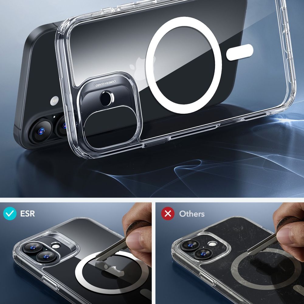 ESR CLASSIC HYBRID HALOLOCK MAGSAFE & VERRE TREMPÉ IPHONE 16 PLUS TRANSPARENT