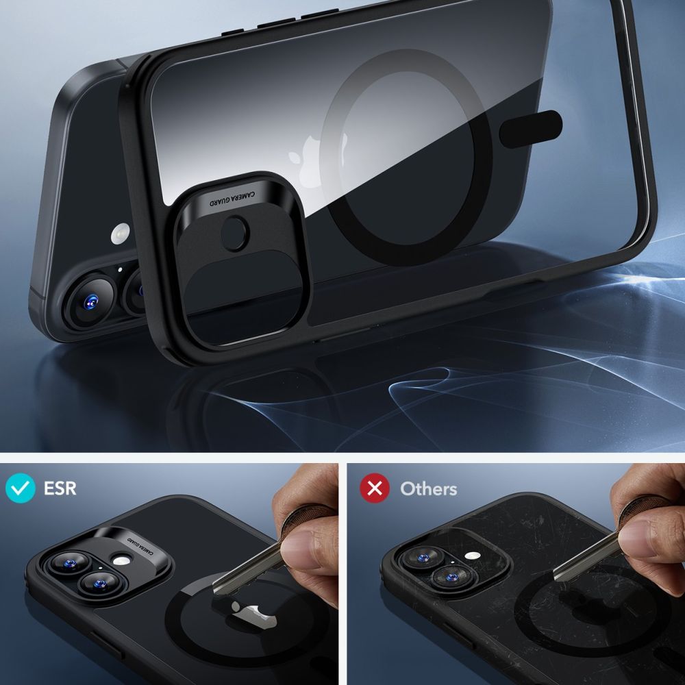 ESR CLASSIC HYBRID HALOLOCK MAGSAFE & VERRE TREMPÉ IPHONE 16 PLUS TRANSPARENT/NOIR