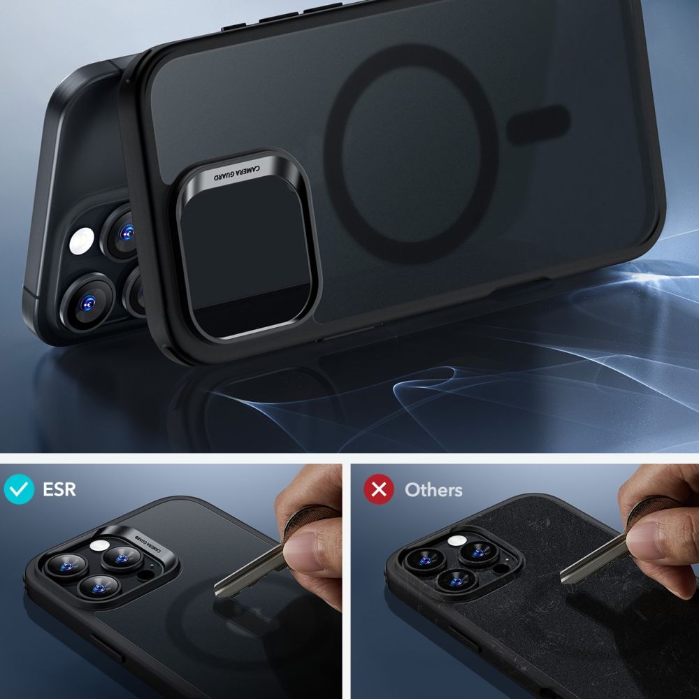 ESR CLASSIC HYBRID HALOLOCK MAGSAFE & VERRE TREMPÉ IPHONE 16 PRO NOIR FROSTED