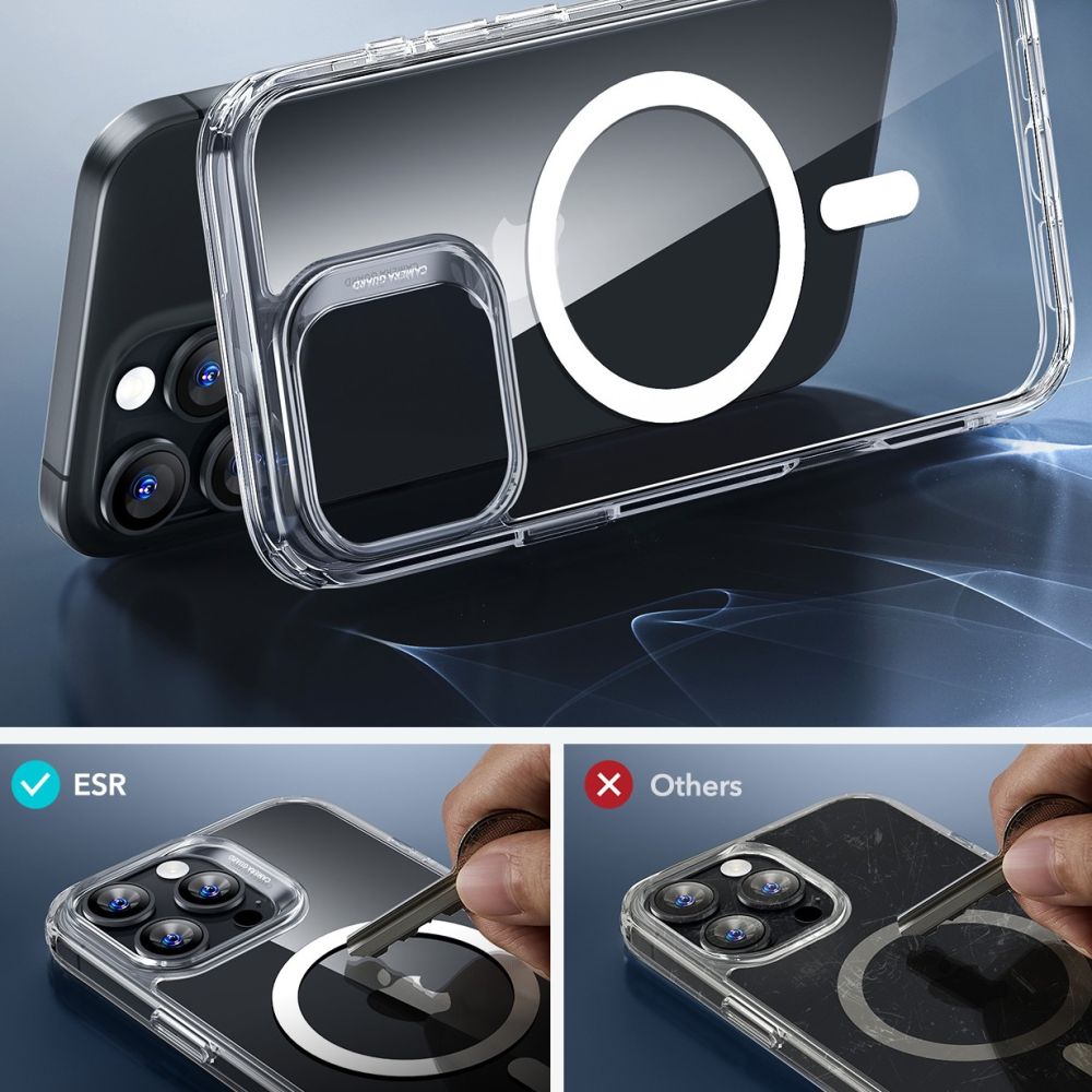 ESR CLASSIC HYBRID HALOLOCK MAGSAFE & VERRE TREMPÉ IPHONE 16 PRO MAX TRANSPARENT
