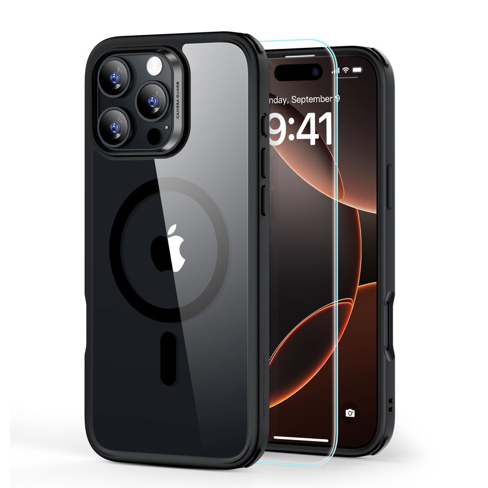 ESR CLASSIC HYBRID HALOLOCK MAGSAFE & VERRE TEMPERÉ IPHONE 16 PRO MAX TRANSPARENT/NOIR