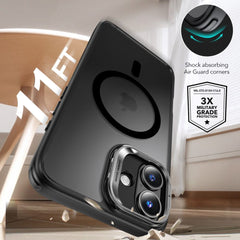 COUVERTURE ESR CLASSIC HYBRID KICKSTAND HALOLOCK MAGSAFE & VERRE TREMPÉ IPHONE 16 NOIR FROSTED