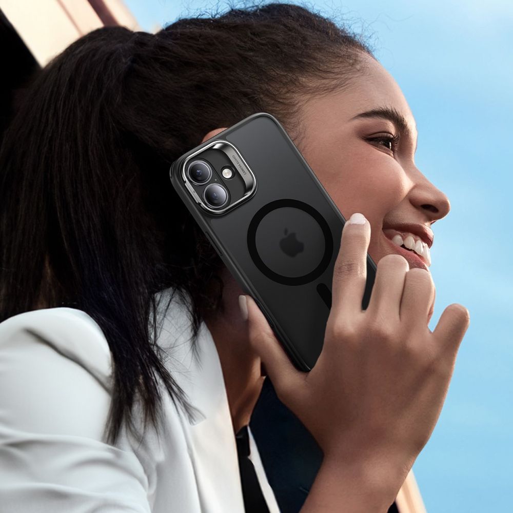 COUVERTURE ESR CLASSIC HYBRID KICKSTAND HALOLOCK MAGSAFE & VERRE TREMPÉ IPHONE 16 NOIR FROSTED