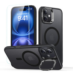 COUVERTURE ESR CLASSIC HYBRID KICKSTAND HALOLOCK MAGSAFE & VERRE TREMPÉ IPHONE 16 NOIR FROSTED