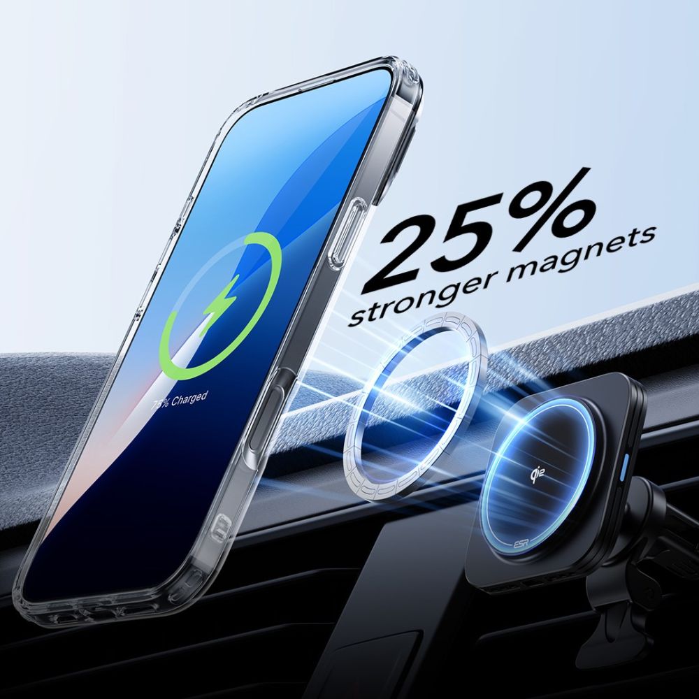 ESR CLASSIC HYBRID SUPPORT HALOLOCK MAGSAFE & VERRE TEMPERÉ IPHONE 16 PLUS TRANSPARENT