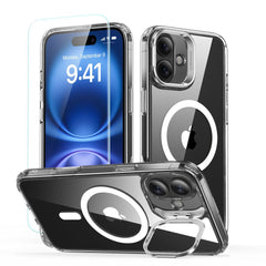 ESR CLASSIC HYBRID SUPPORT HALOLOCK MAGSAFE & VERRE TEMPERÉ IPHONE 16 PLUS TRANSPARENT