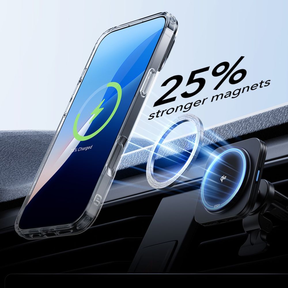 ESR CLASSIC HYBRID SUPPORT HALOLOCK MAGSAFE & VERRE TREMPÉ IPHONE 16 PRO TRANSPARENT