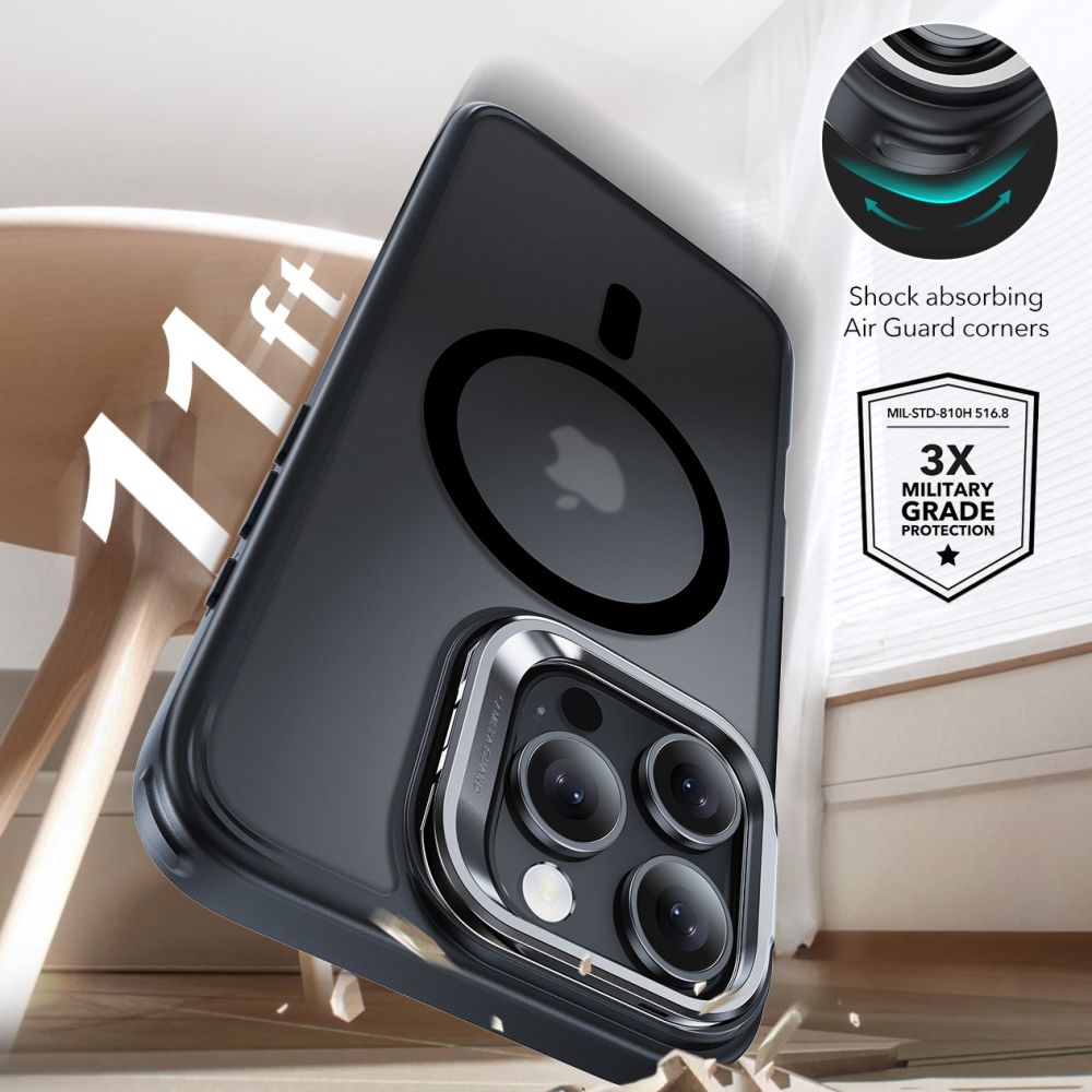 ESR CLASSIC HYBRID SUPPORT HALOLOCK MAGSAFE & VERRE TREMPÉ IPHONE 16 PRO NOIR FROSTED