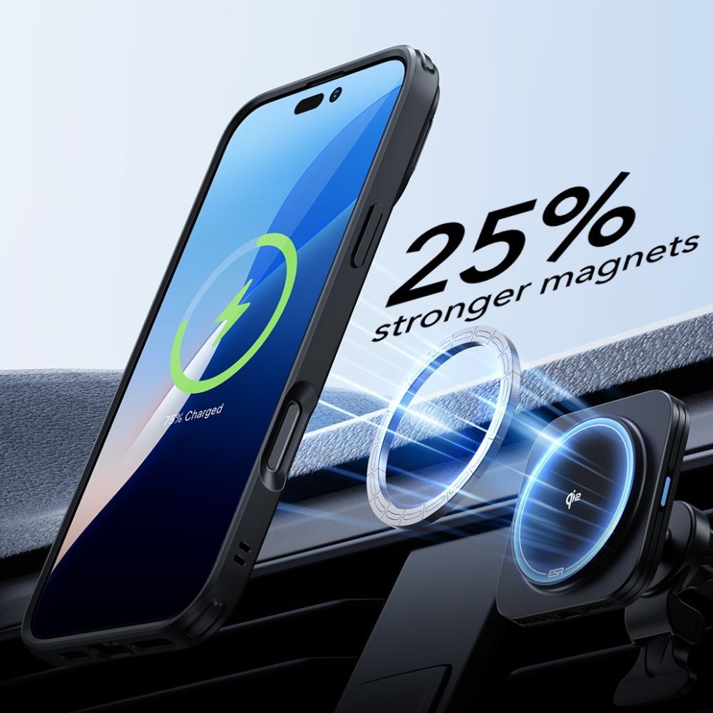 ESR CLASSIC HYBRID SUPPORT HALOLOCK MAGSAFE & VERRE TREMPÉ IPHONE 16 PRO NOIR FROSTED