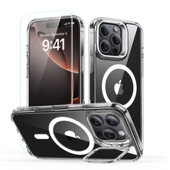 ESR CLASSIC HYBRID SUPPORT HALOLOCK MAGSAFE & VERRE TREMPÉ IPHONE 16 PRO MAX TRANSPARENT