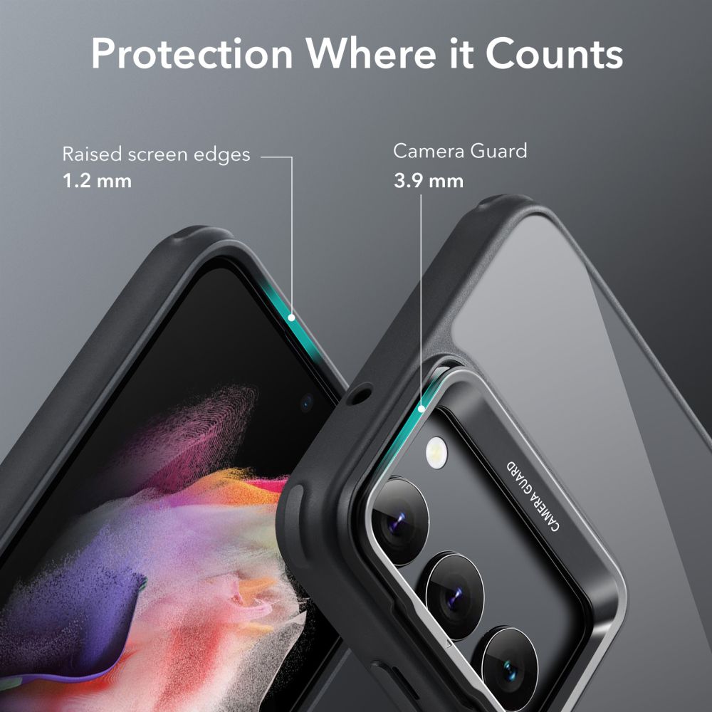 COUVERCLE ESR CLASSIC KICKSTAND GALAXY S23+ PLUS TRANSPARENT/NOIR