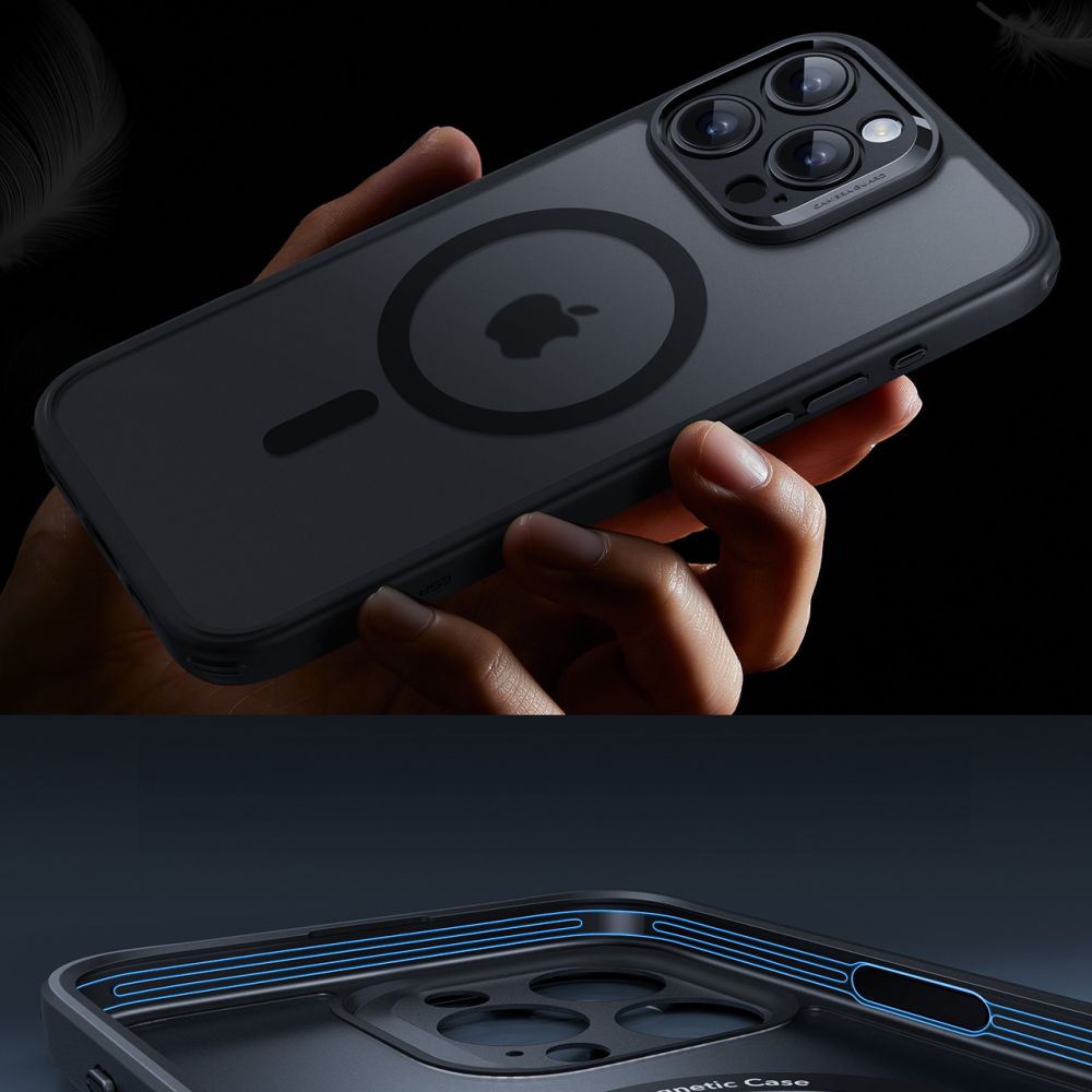 COUVERTURE ESR CLASSIC PRO SET HALOLOCK MAGSAFE IPHONE 16 PRO NOIR FROSTÉ