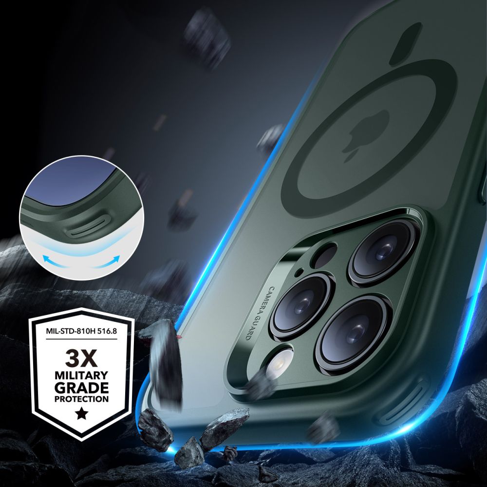 COUVERTURE ESR CLASSIC PRO SET HALOLOCK MAGSAFE IPHONE 16 PRO MAX VERT FROSTED