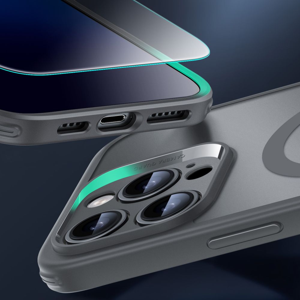 COUVERCLE ESR CLASSIC PRO SET HALOLOCK MAGSAFE IPHONE 16 PRO MAX GRIS FROSTÉ