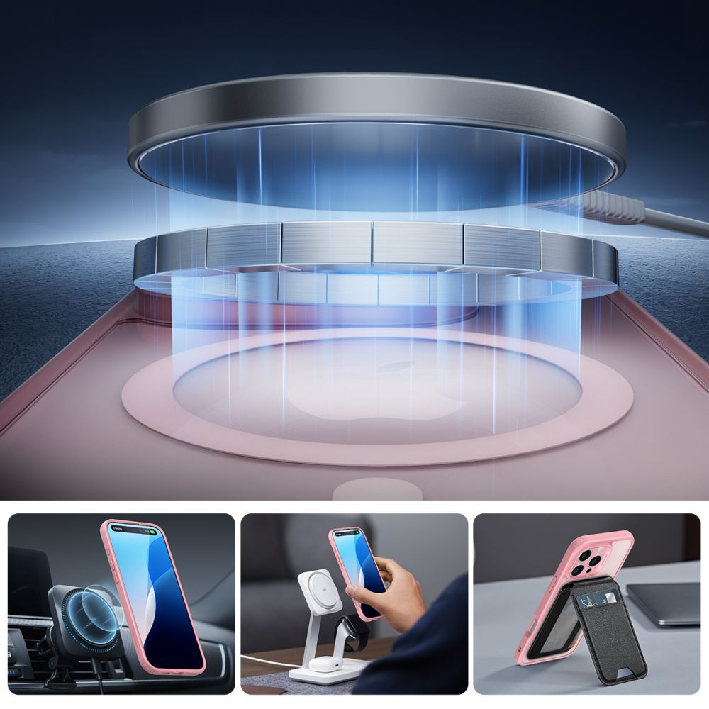 COQUE ESR CLASSIC PRO SET HALOLOCK MAGSAFE IPHONE 16 PRO MAX ROSE FROSTED
