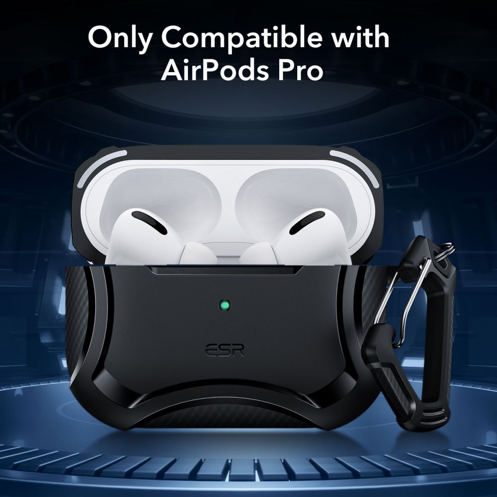 COQUE ESR CYBER ARMOR HALOLOCK MAGSAFE APPLE AIRPODS PRO 1 / 2 NOIR